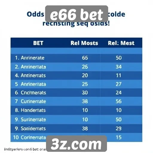 Comparação de odds no e66 bet e concorrentes